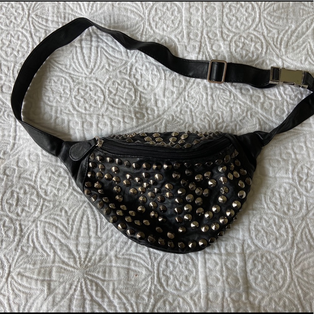 Urban Outfitters Black Studded Fannypack